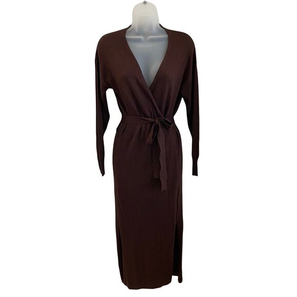 Lovers + Friends XS Wrap Cardigan Duster Longline Brown Sparkle - Picture 1 of 12